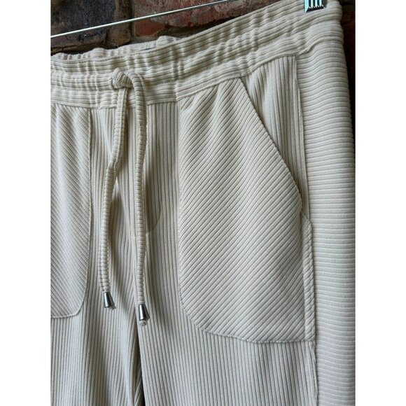 Democracy Women's High Rise Ribbed Jogger Pants M‎ Beige - Picture 7 of 7